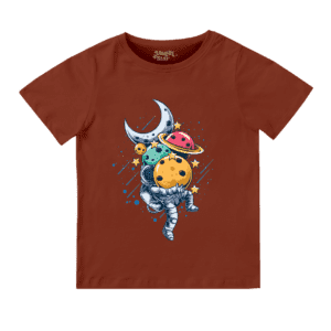 Astronaut Round Neck T-shirt for Girls