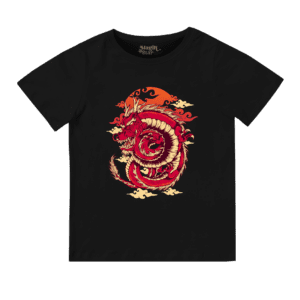 Red Dragon Round Neck T-Shirt for Girls