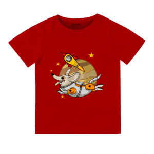Flying Dog Round Neck T-shirt for Girls