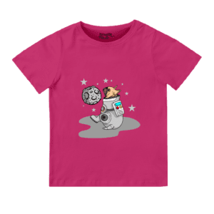 Moon Dog  Round Neck T-shirt for Girls