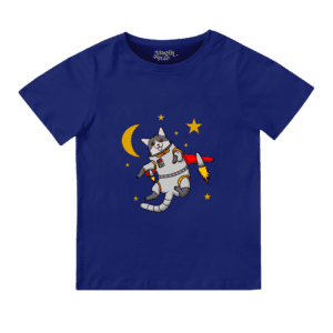 Astro Cat Round Neck T-shirt for Girls
