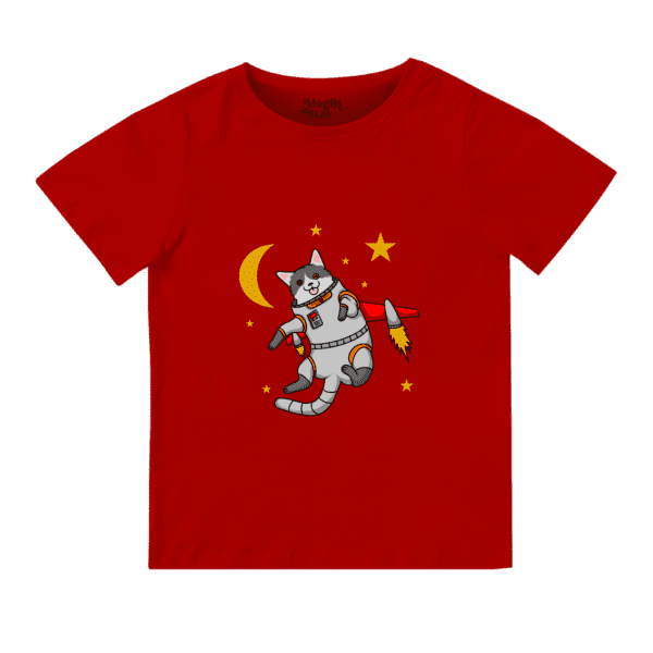 Astro Cat Round Neck T-shirt for Girls - Image 5