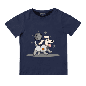 Moon Dog Round Neck T-shirt for Girls