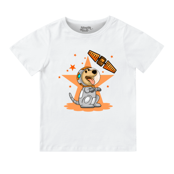 Space Dog Round Neck T-shirt for Girls - Image 2