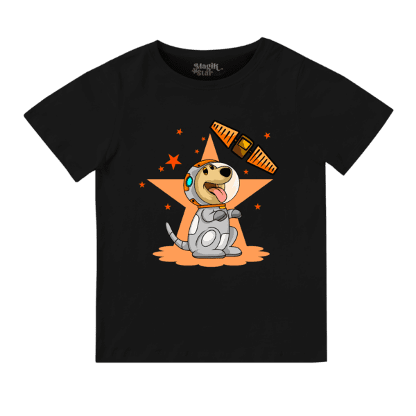 Space Dog Round Neck T-shirt for Girls - Image 3
