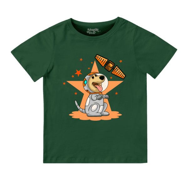 Space Dog Round Neck Boys T-shirt