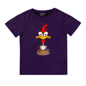 Crazy Chicken  Round Neck T-shirt for Girls