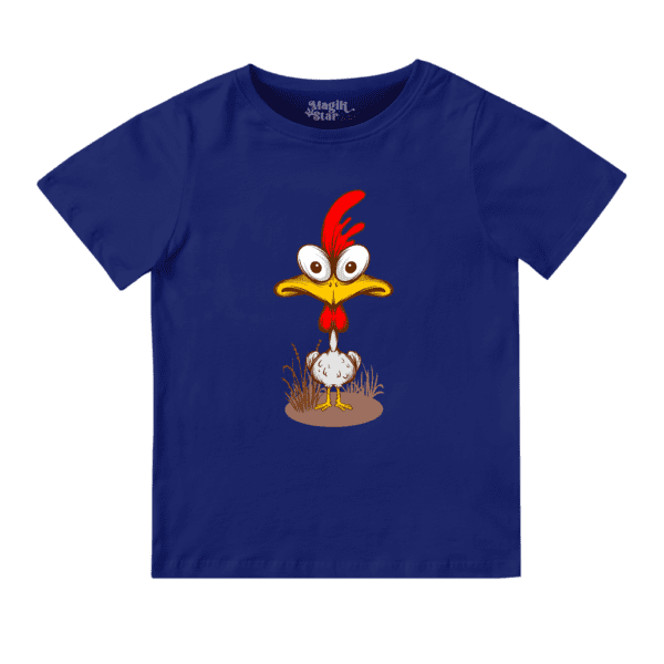Crazy Chicken  Round Neck T-shirt for Girls - Image 5