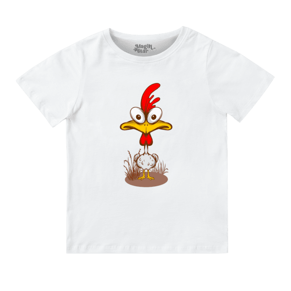 Crazy Chicken  Round Neck T-shirt for Girls - Image 2