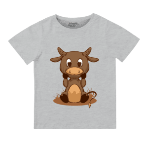 Cute Calf Round Neck Boys T-shirt