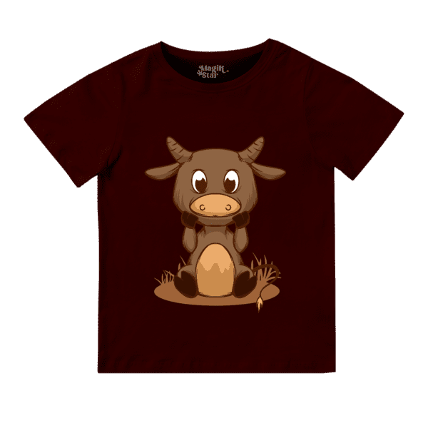 Cute Calf Round Neck Boys T-shirt - Image 14