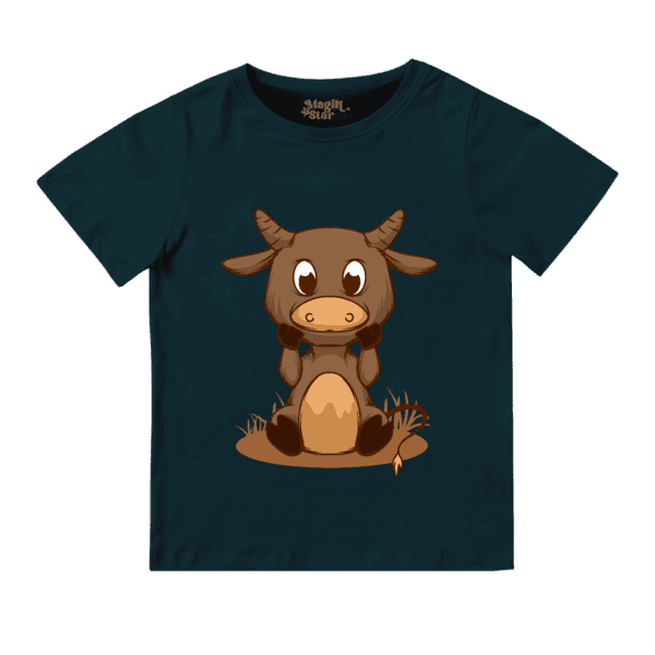 Cute Calf Round Neck Boys T-shirt - Image 9