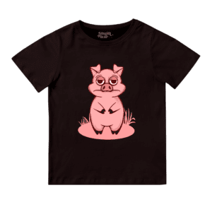 Boring Pig  Round Neck T-shirt for Girls