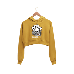 Skull Print Women Crop Hoodie
