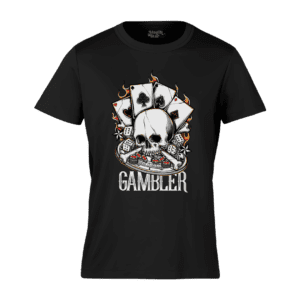 Skull Print Round Neck Mens T-shirt