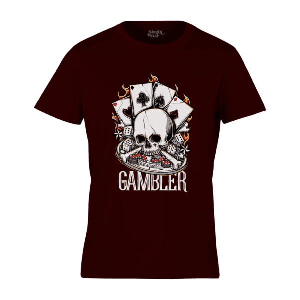 Skull Print Round Neck Mens T-shirt - Image 15