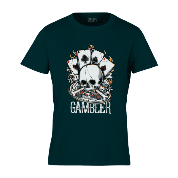 Skull Print Round Neck Mens T-shirt - Image 13