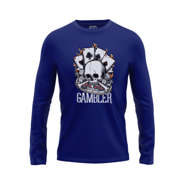 Skull Print Round Neck Full Sleeve Mens T-shirt - Image 4