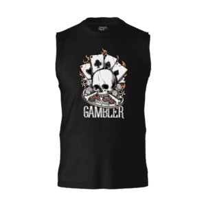 Skull Print Sleeveless Mens T-shirt