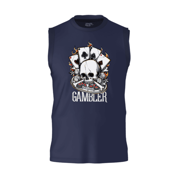 Skull Print Sleeveless Mens T-shirt - Image 2