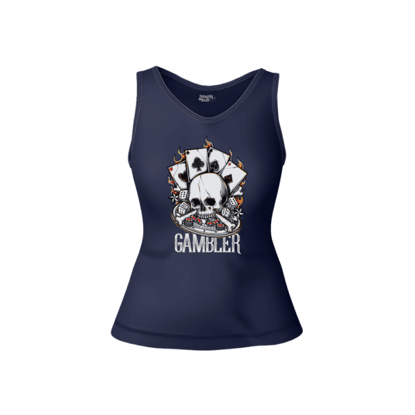 Skull Print Women Tank Top - Image 2