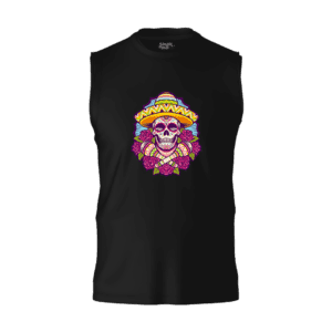 Sombrero Skull Sleeveless Mens T-shirt