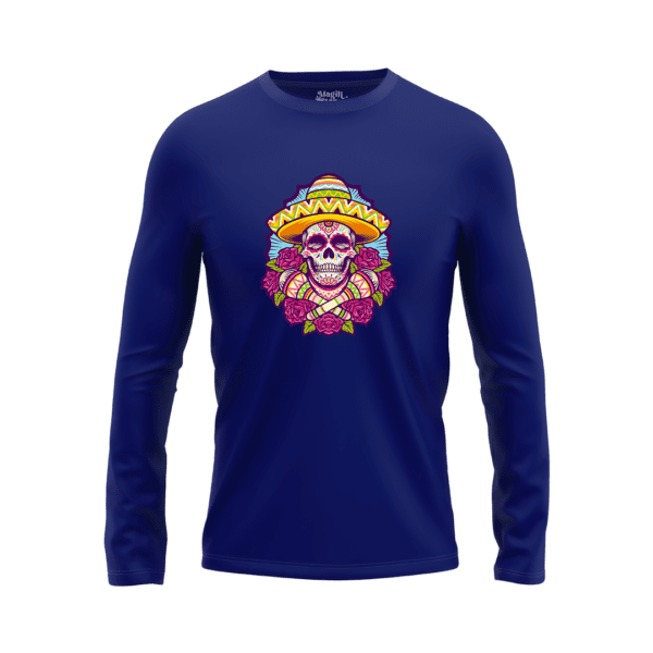 Sombrero Skull Full Sleeve Mens T-shirt - Image 3