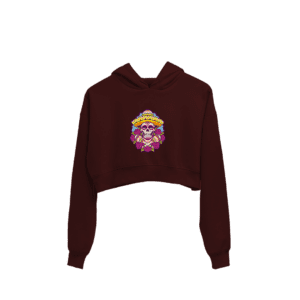 Sombrero Skull Women Crop Hoodie