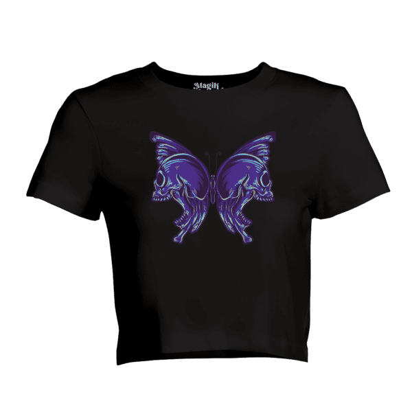 Butterfly Skull Crop Top for Women - Image 2