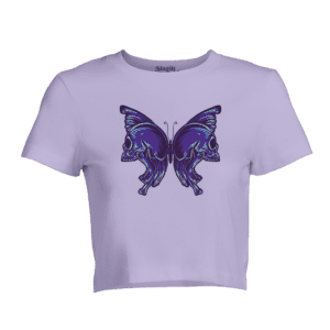 Butterfly Skull Crop Top for Women