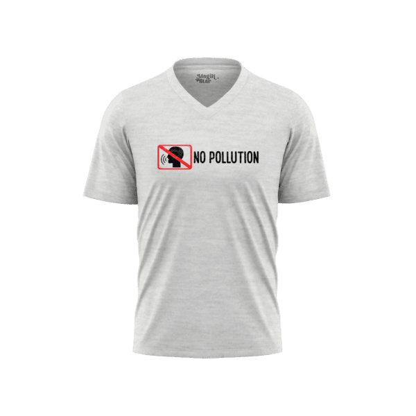 No Pollution V-Neck Half Sleeve Mens T-shirt - Image 2