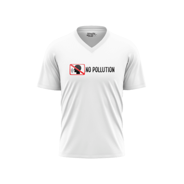No Pollution V-Neck Half Sleeve Mens T-shirt
