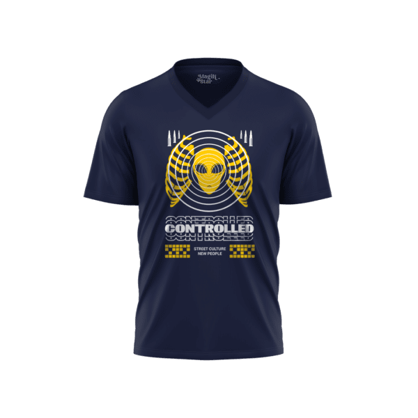 Street Style V-Neck Half Sleeve Mens T-shirt - Image 3