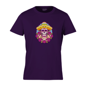 Sombrero Skull Round Neck Mens T-shirt