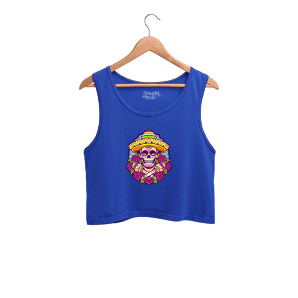 Sombrero Skull Womens Crop Tank - Image 3