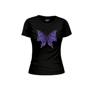 Butterfly Skull Half Sleeve Women T-Shirt