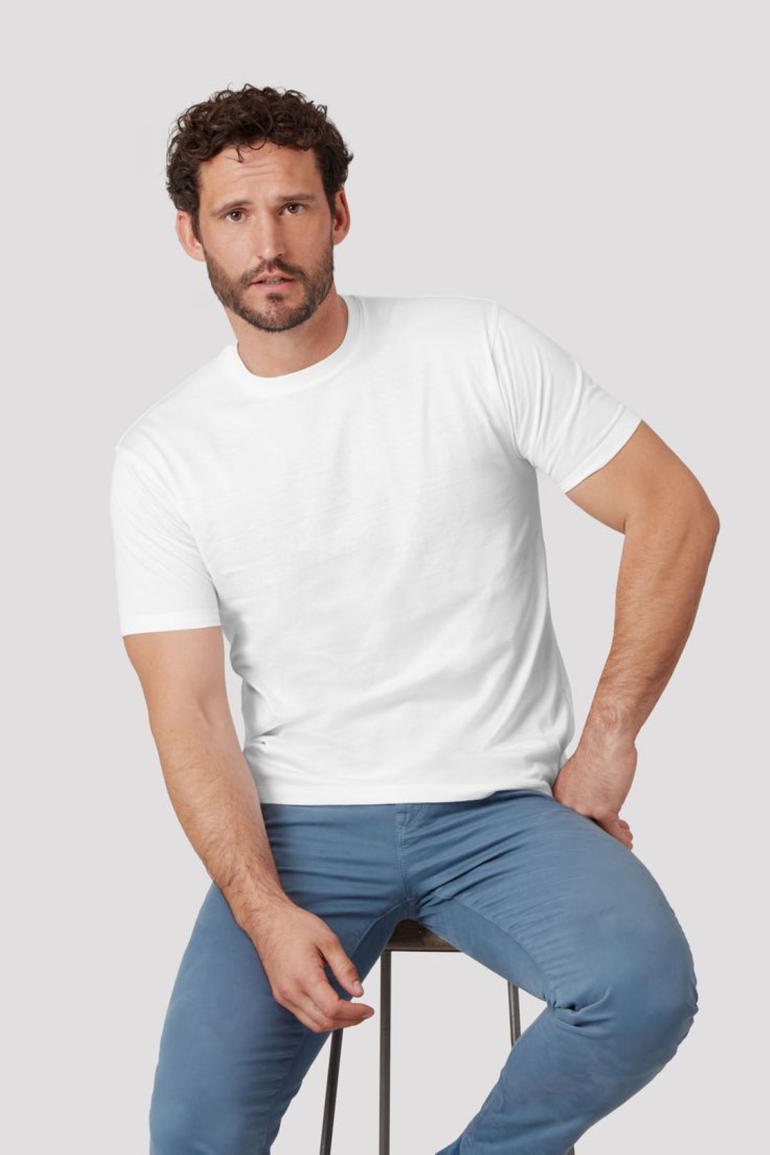 Model wearing Strong & durable Supima Cotton T-shirt